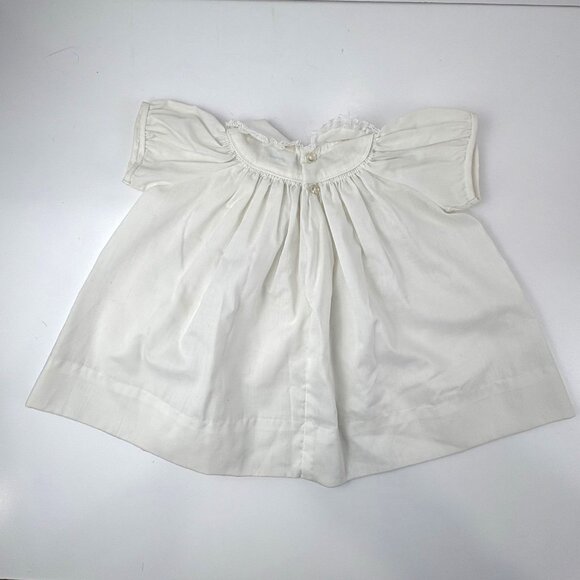 Vintage Nannette Baby Dress Hand Embroidered Pink Flowers Lace Collar 12” - Picture 5 of 6